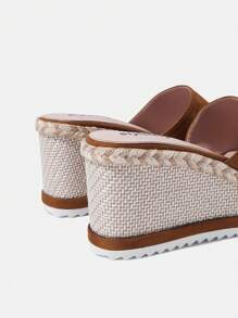 Styleloop Women's Comfortable Suede Slip-On Platform Sandals, Round Toe, Casual & Formal Wear, Brown - Brown - View 6