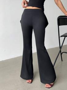 SHEIN Essnce 女士蝴蝶翼喇叭裤，修身又显身材的休闲裤