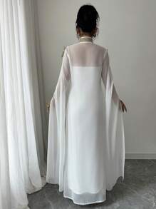 Rafferiza 优雅精致贴花装饰长款夹克和连衣裙套装