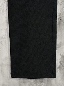 RueChic Men Casual Solid Special Fabric Regular Pants - Black - View 6