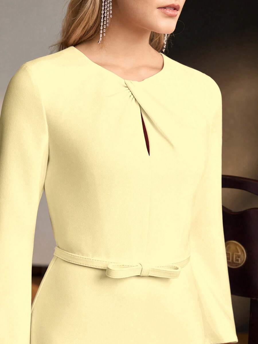 MOTF Soiréza TWIST BELTED DRESS - Yellow - View 2