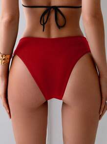 SHEIN Swim Slip inferiore bikini con vita a V sexy e arriccio per donna
