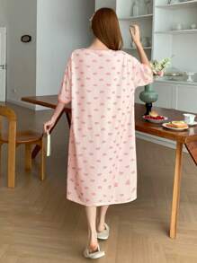 DAZY 全身猫咪印花宽松 T 恤睡袍女士睡衣