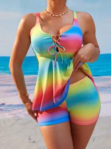 Swim Lushoire SS2025 女士春/夏沙滩泳装、沙滩装、渐变色、女士复活节连衣裙、女士节日/音乐会服装/狂欢服装节日/狂欢服装/