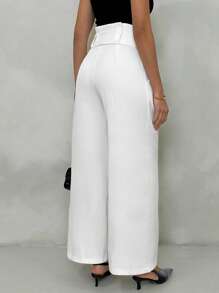 Glamine Glamine High Waist Belted Casual Vacation Minimalist Solid Color Women Loose Straight Pants,Spring/Summer, Easter,Graduation Outfit,Summer Clothes,Spring Outfits For Women,Country Concert Outfit,Club Outfits Women Sexy,Vacation Outfits Women Women Clothing Pants Women Pants Wide Leg