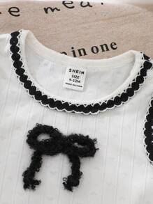 2 件套女婴春夏优雅风格无袖吊带上衣和波点短裙 - 黑色 - 查看 7