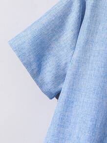 Ensemble de chemise à manches courtes à col en V casual et shorts pour garçons préadolescents