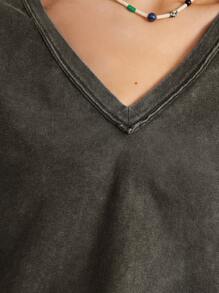 Bohemela Boho V-Neck Drop Shoulder Women T-Shirt