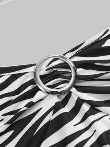 ROMWE J-Fashion Y2K 复古风格撞色条纹拼接低胸吊带背心女上衣