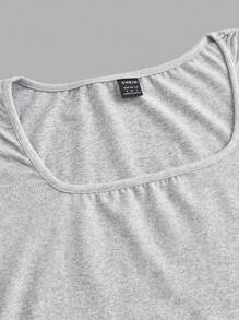 SHEIN EZwear 3 件套女士黑白灰色短袖短款修身 T 恤，休闲夏季 - 彩色 - 查看 3