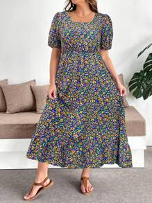 SHEIN Clasi Váy hoa cỡ lớn Ditsy, phong cách nghỉ dưỡng giản dị - Nhiều màu - Xem 5