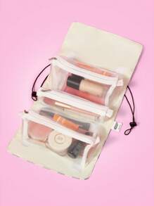 THE POWERPUFF GIRLS X SHEIN Cute Checkered Buttercup Pattern Makeup Bag - Green - View 2