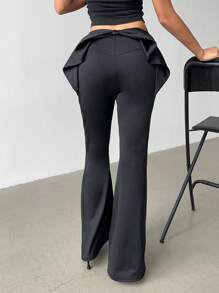 SHEIN Essnce 女士蝴蝶翼喇叭裤，修身又显身材的休闲裤