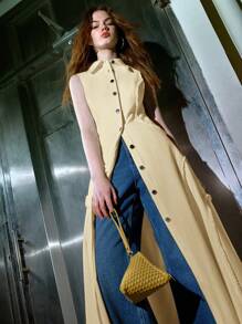 MOTF STUDIO 纽扣式常规版型连衣裙