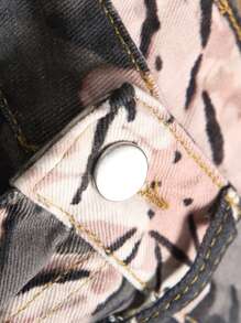 Manfinity Roghcode Men's Casual Versatile Denim Shorts With Pockets, All-Over Print - Multicolor - View 8