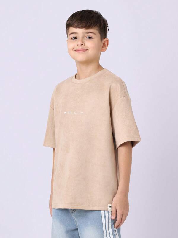 SUMWON Oversized Youth T-Shirt Casual Streetwear Basic Essential Summer Top Urban Fashion Minimalist Design Athletic Style Suedette Fabric Comfort Fit