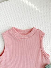 SHEIN 3 Pcs/Set Casual Knitted Vest, Spaghetti Strap Top, Racerback Style, For Spring Summer - Multicolor - View 4