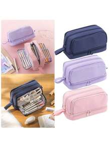 1 pieza Estuche de lápices grande, estuche de almacenamiento de gran capacidad, estuche para bolígrafos de varias capas de gran capacidad, organizador de escritorio, bolsa para marcadores y bolígrafos para la escuela secundaria, la oficina, la universidad, chicas y chicos que vuelven a la escuela (Varios colores disponibles), Vuelta a la escuela, Útiles escolares