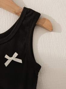 SHEIN Playful Pals Girls Summer Black Backless Dress, Vintage Princess Tutu Dress With Bow & Butterfly Decor, Fitted Waist Young Girl Party Dress Young Girl Birthday Dress Young Teen Girls Dress Young Girls Tea Party Dress - Multicolor - View 3