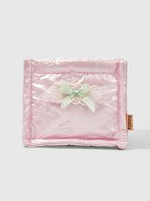 ROMWE Kawaii Ballet Style Heart Quilted Cute Pink Bow Square Storage Basket - Multicolor - View 5