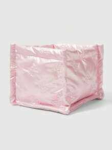 ROMWE Kawaii Ballet Style Heart Quilted Cute Pink Bow Square Storage Basket - Multicolor - View 7