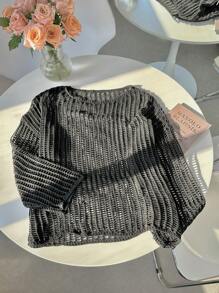 Comfortcana 大码女式钩针编织度假网眼套头衫，适合节日、音乐节、春夏、女式演唱会、狂欢节、西部 - 黑色 - 查看 2