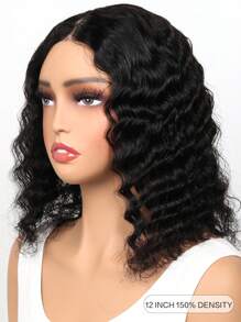 Curly Bob Wig All Ready Wig Pre Bleached Pre Plucked Pre-Cut Lace Invisible 6x4 Lace Glueless Closure Wig Deep Wave 100% Human Hair 9AM HAIR - Natural Black - View 4