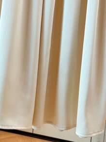 SHEIN Clasi 女式高腰褶皱 A 字裙，简约纯色休闲百搭及膝裙，适合春夏季 - 杏色 - 查看 4