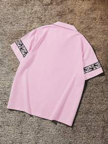 Manfinity RSRT Camisa informal de manga corta con botón único y estampado floral para hombres de talla grande