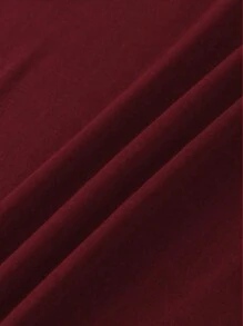INAWLY T-shirt ample à manches courtes col rond pour femmes avec impression de lettres anglaises - Rouge foncé - Voir 4