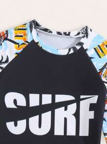 New Style Boy Kids Print Design Swimsuit Set - Multicolor - View 3