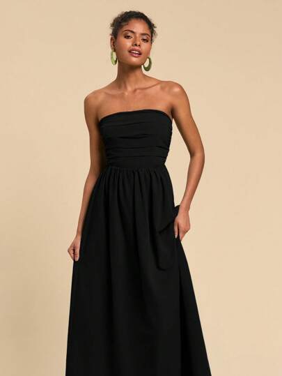 Travachic Solid Color Woven Women's Extra Long Dress,Summer Outfits For Women,Beachwear,Easter,Beach Outfits For Woman,Spring Break,Vacation Outfits Women,Concert Outfit Women,BOHO,Music Festival,Tropical Vacation Woman Clothes,Black Dress