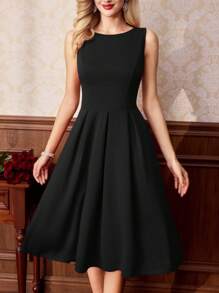 Vintamour Vintage Elegant Women Shift Dress With Pockets Boat Neck Sleeveless A-Line Valentine Day Valentines Clothes Vacation Outfits Woman Summer Outfits For Women Red Dress Birthday Dresses For Women Valentine Day Dress Formal Dresses For Women Valentine's Day Prom Dress Dresses For Women Elegant Birthday Outfits For Women Wedding Guest Dress Women Burgundy Dress Church Clothes Women Valentines Dress Dresses For Women Party