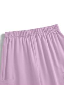 TaskEZ 1 Set Simple Solid Color Long Sleeve Shirt And Long Pants, Modern /Nursing Scrub Uniform, Suitable For Summer - Mint Green - View 7