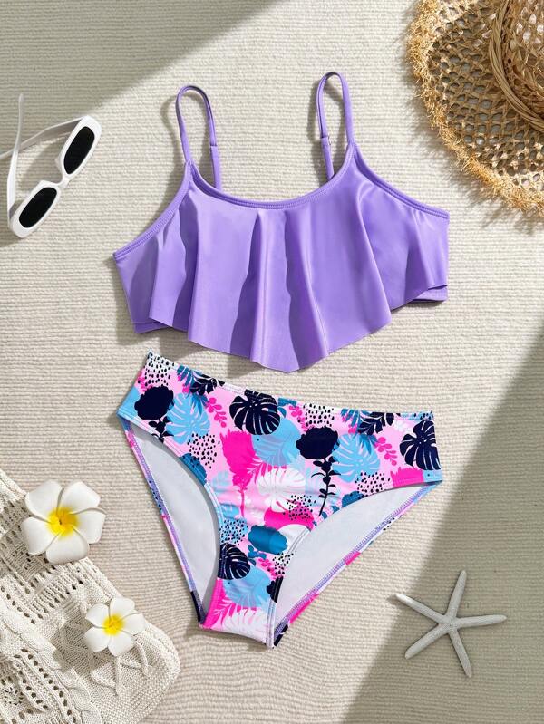 Parte superior de bikini con tirantes finos para adolescentes