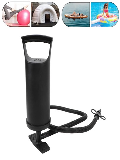 SHEIN Double Quick Air Pump For Inflatable, Hand Held Air Pump Rapid Inflation Portable Manual Air Pump With 3 Nozzle For Outdoor, Swimming Ring, Mattress, Pool Floats, Inflatable Toys
