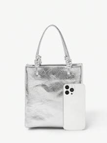 Maija Women's Fashion Versatile Silver Simple Handbag