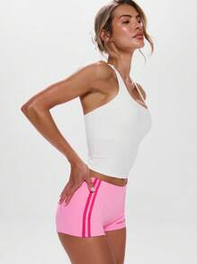 Musera Sport Halterneck Back Strap Fitted Top, Active, Workout, Gym, Padel, Tennis, Pickleball Gym - White - View 2