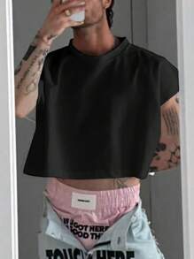 SHEIN Manfinity Dauomo 男士休闲纯色短袖 T 恤，百搭