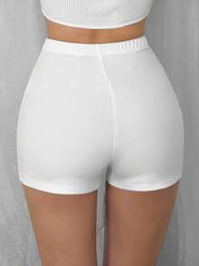 Breezaya Women's Elegant Solid Color Ruffled Mini Skirt, Summer - White - View 2