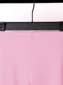 Baby Girls Casual Minimalist Ribbed Leggings, Versatile And High Stretch, Spring/Autumn New Collection - Multicolor - View 4