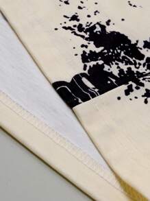 Manfinity EMRG Camiseta de Manga Curta Casual Masculina de Estampa Completa - Damasco - Visão 6