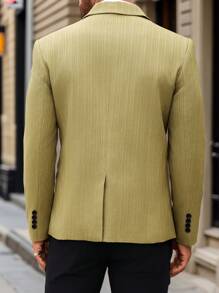 Manfinity Mode Herren Sakko Einfarbig mit Kragen, Langarm Business Reise Anzug, Herren Einfarbiges einfaches Langarm Anzugjacke für den täglichen Gebrauch, geeignet für Partys