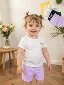Conjunto deportivo casual de 5 piezas para niñas, pantalones de pierna ancha con cintura elástica de seda de leche, adecuado para actividades al aire libre, primavera/verano