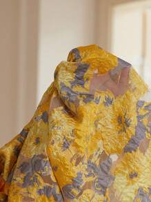 Aveloria Rosie Đầm Maxi Dáng Chữ A Tay Cánh Hoa Cổ Chữ V Sâu Phối Ren Organza Jacquard Họa Tiết Hoa Cao Cấp Cho Nữ Phong Cách Thời Trang Du Lịch Boho In Họa Tiết Màu Vàng Cho Mùa Hè - Màu vàng - Xem 3