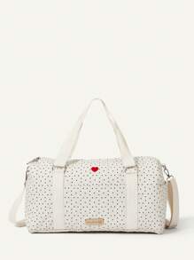 Cozy Pixies Bolso de tela con estampado de lunares en forma de corazón, adecuado como bolso de maternidad para mamás embarazadas para llevar al exterior