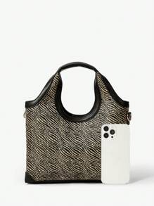 Maija 女士时尚百搭休闲简约手提包 - 黑色 - 查看 4