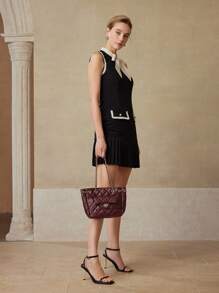 MOTF PREMIUM 索环孔眼 PU 皮革单肩包 - 酒紅色 - 查看 5