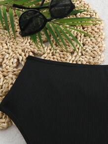 Shapewave Women's Summer Casual Beach High Waisted Brief, Tummy Control Bikini Bottom