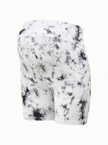 SHEIN Pregnant Women's Fashionable Tie-Dye High Waist Leggings Maternity Trousers - Multicolor - View 8